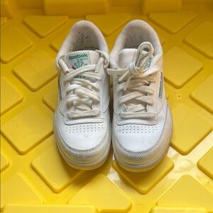 Reebok Kids White and Green Sneakers